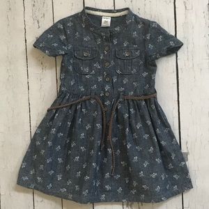 Denim floral detail dress